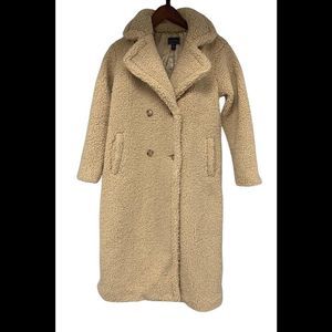 G by Giuliana Women's Black Label Double Breasted Teddy Coat Tan - Petite